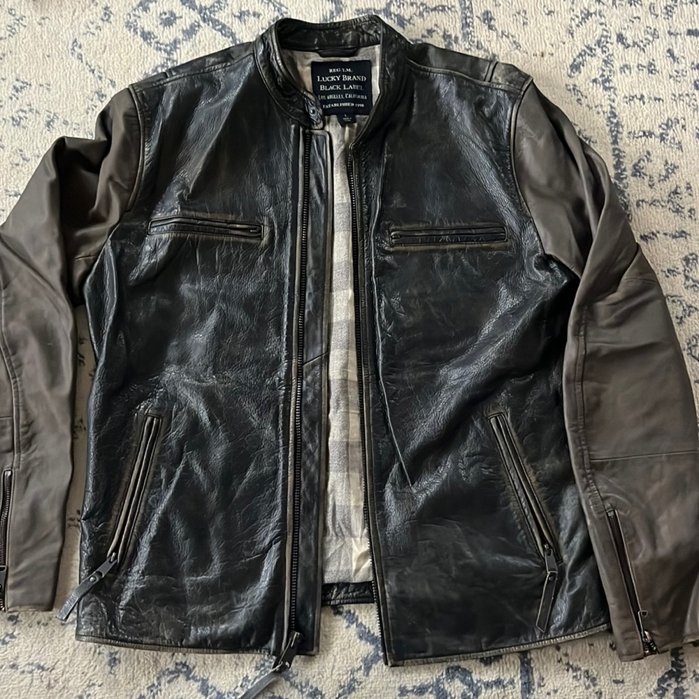 Men’s Lucky Brand Leather Jacket size Large